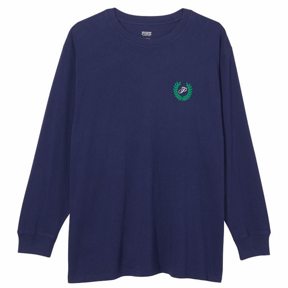 PINK Oversized Long-Sleeve Campus T-Shirt